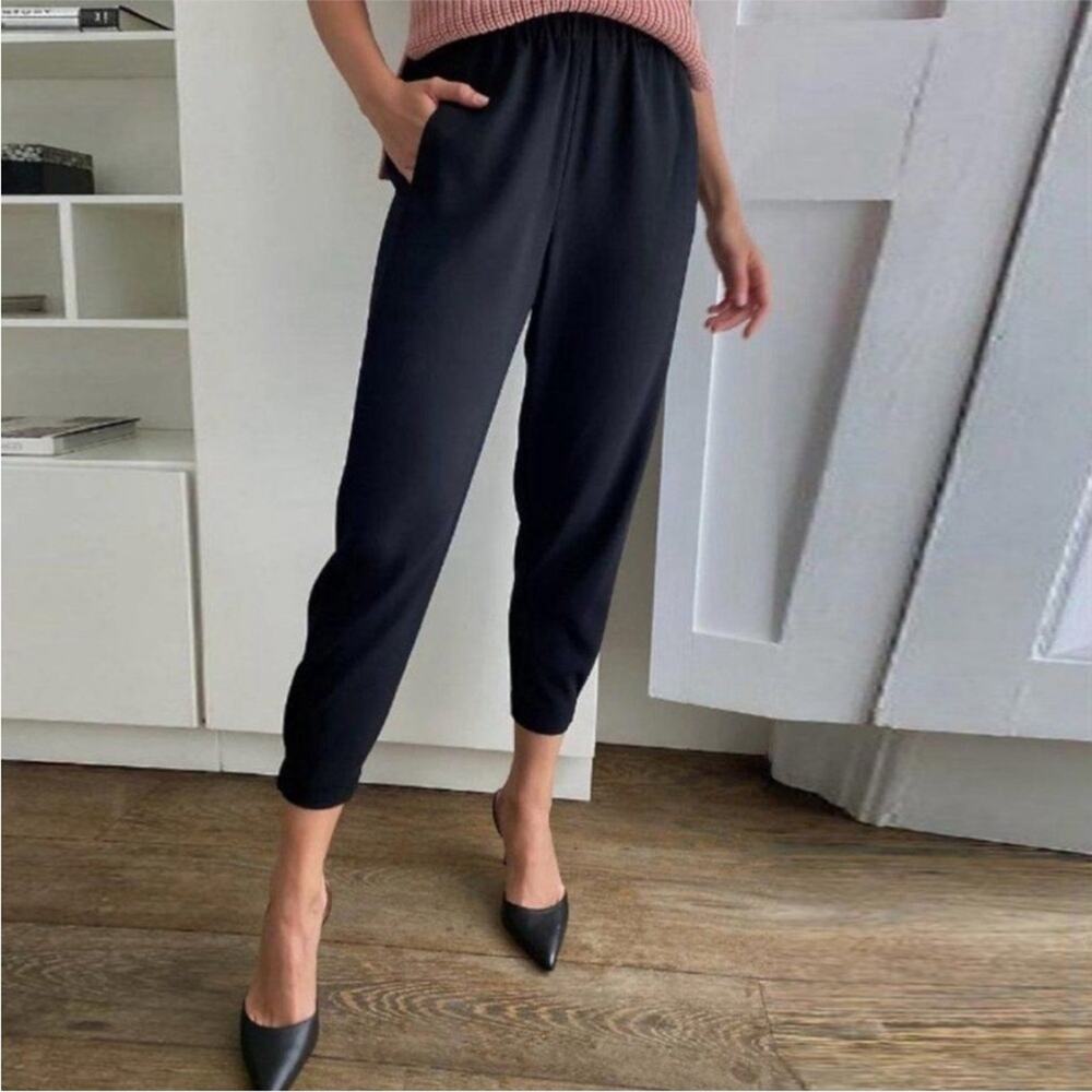 BABATON Aritzia Dexter Black Ankle pull-on dress pants size medium minimalist